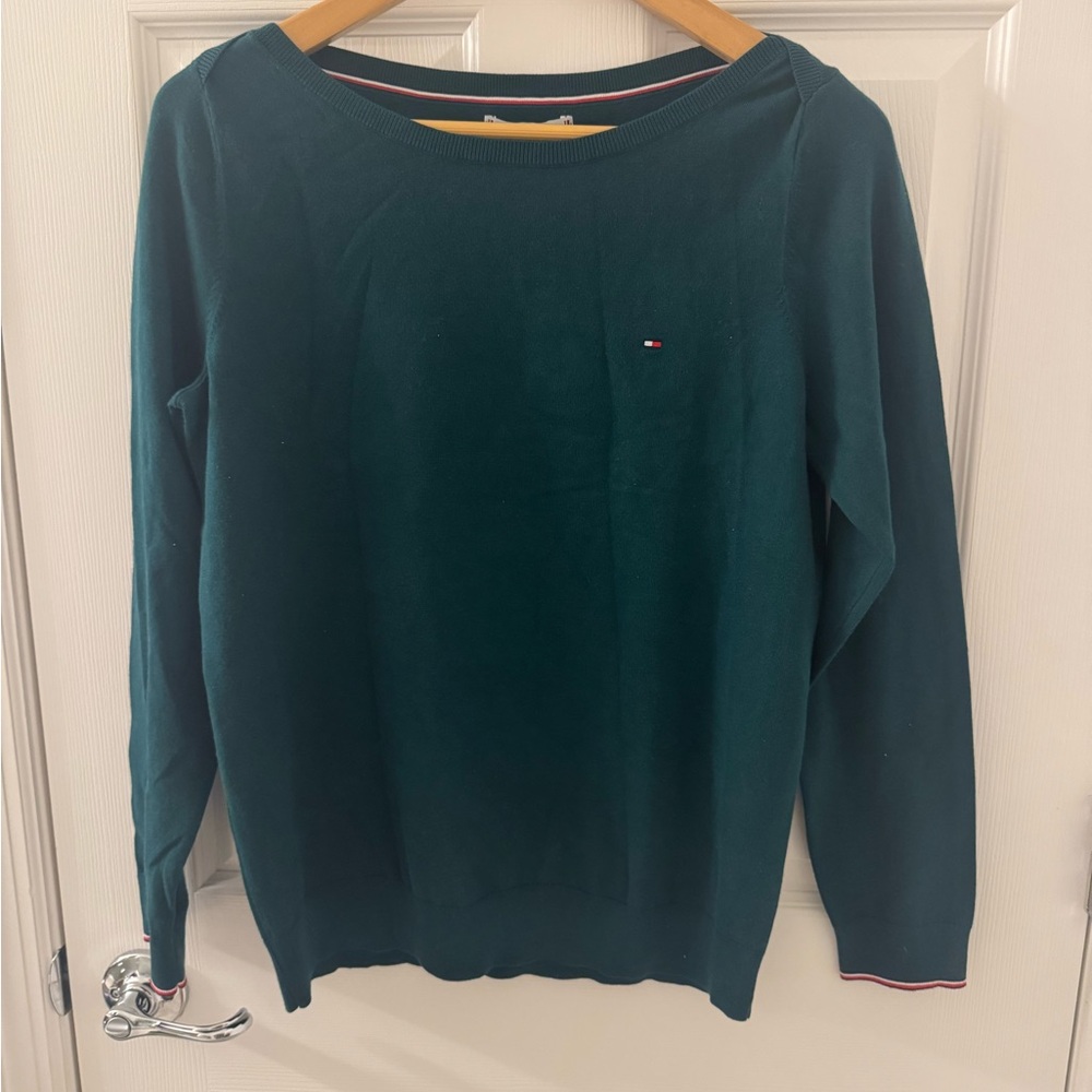 Tommy Hilfiger Women's Teal Crew Neck Sweater